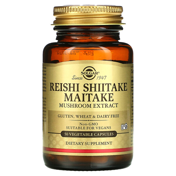 Solgar, Reishi Shiitake Maitake Mushroom Extract, 50 Vegetable Capsules