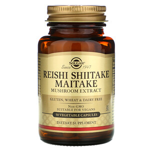Отзывы о Солгар, Reishi Shiitake Maitake Mushroom Extract, 50 Vegetable Capsules