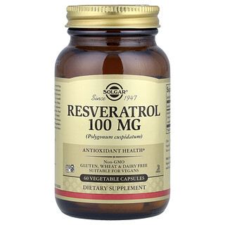 Solgar, Resveratrol, 100 mg, 60 cápsulas vegetarianas