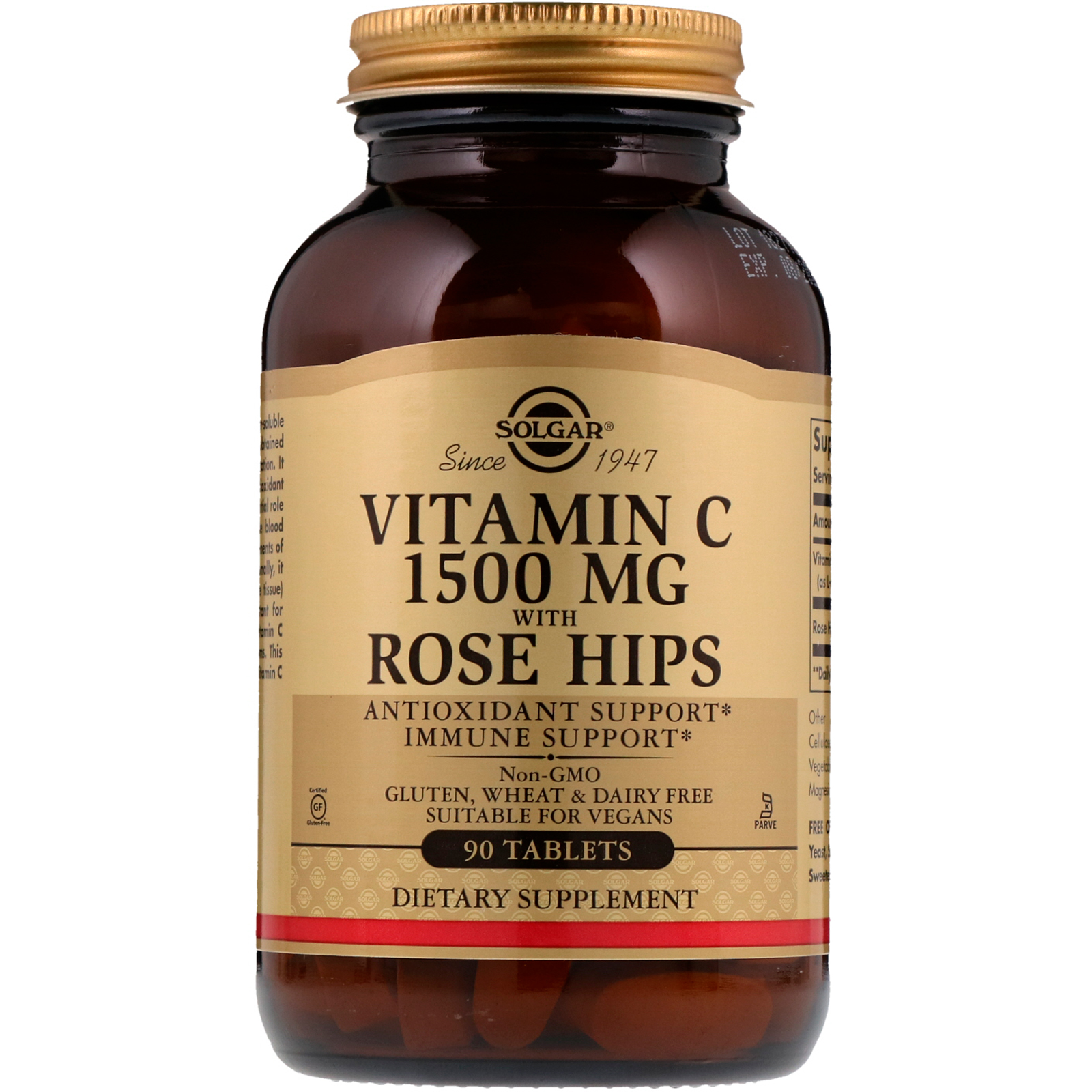 Solgar Vitamin C With Rose Hips 1500 Mg 90 Tablets Iherb