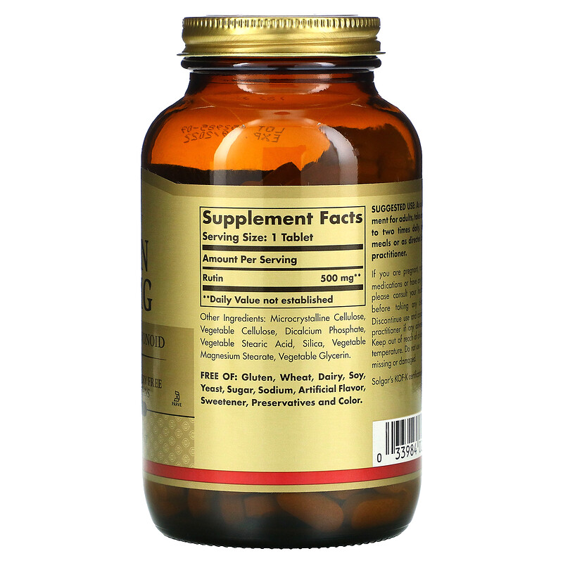 Solgar, Rutin, 500 mg, 250 Tablets - iHerb