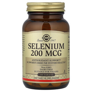 Solgar, Selenio, 200 mcg, 100 comprimidos