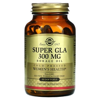 Solgar, أقراص Super GLA، بزيت الحمحم، للعناية بصحة النساء، 300 مجم، 60 قرص هلامي أملس