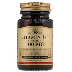 Отзывы о Солгар, Vitamin B1, 100 mg, 100 Vegetable Capsules