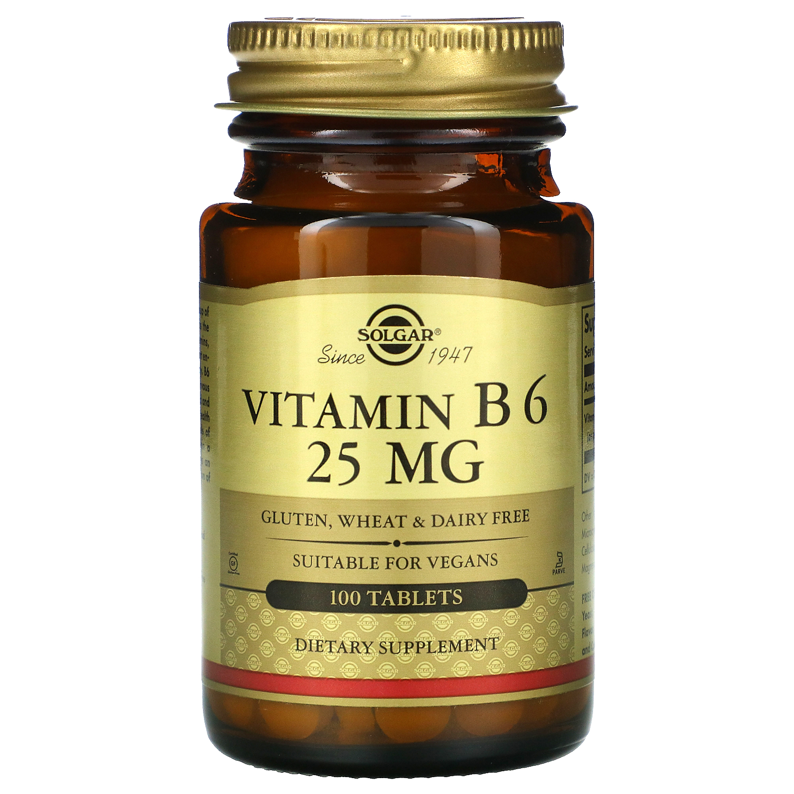 Solgar Vitamin B6 25 Mg 100 Tablets Iherb