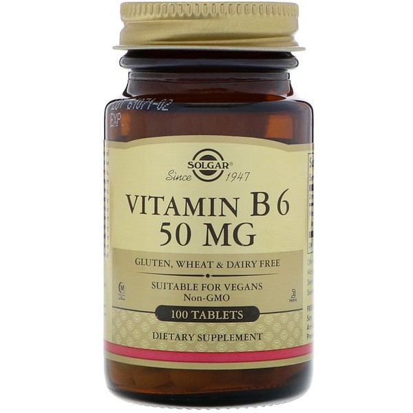 Solgar, Vitamin B6, 50 Mg, 100 Tablets - IHerb