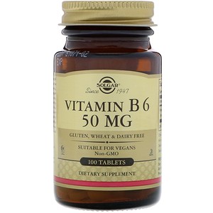 Solgar, Vitamin B6, 50mg, 100 Tablets