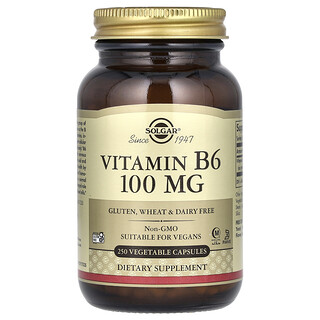 Solgar, Vitamina B6, 100 mg, 250 capsule vegetali