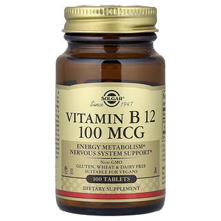 Solgar, Vitamina B12, 100 mcg, 100 tablete