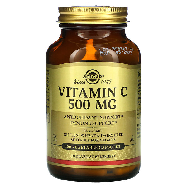 Vitamin C, 500 mg, 100 Vegetable Capsules