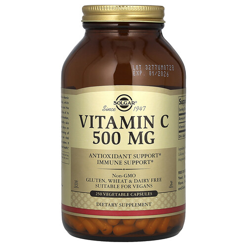 Solgar, Vitamin C, 500 mg, 250 pflanzliche Kapseln