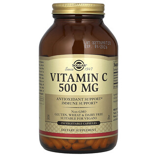Solgar, C Vitamini, 500 mg, 250 Bitkisel Kapsül