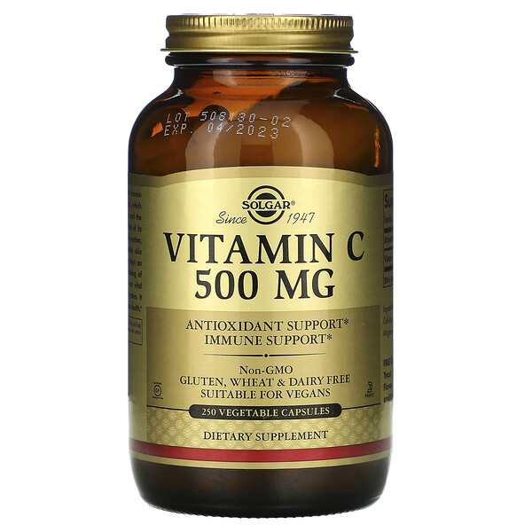 Solgar, Vitamin C, 500 mg, 250 pflanzliche Kapseln