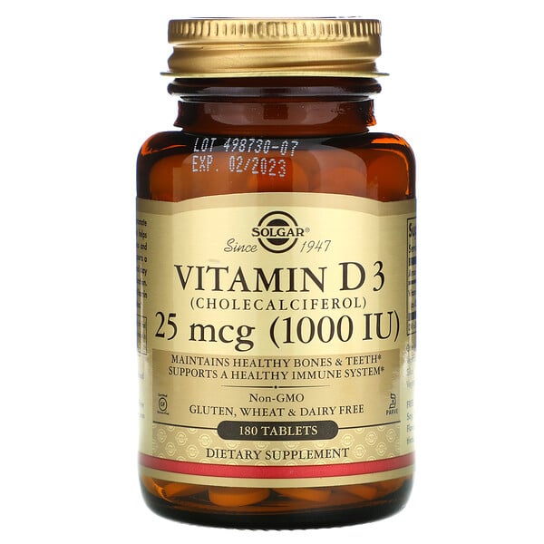 витамин D3, 25 мкг (1000 МЕ), 180 таблеток