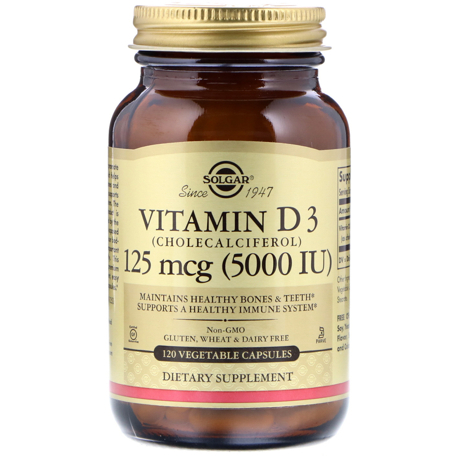 Solgar Vitamin D3 Cholecalciferol 125 Mcg 5000 Iu 120