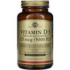 Solgar, Vitamin D3 (Cholecalciferol), 125 mcg (5,000 IU), 240 Vegetable Capsules