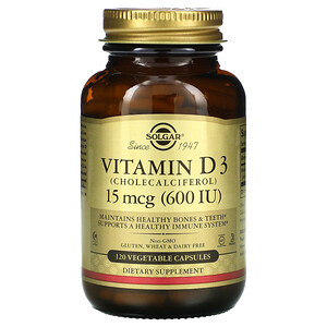 Отзывы о Солгар, Vitamin D3 (Cholecalciferol), 15 mcg (600 IU), 120 Vegetable Capsules