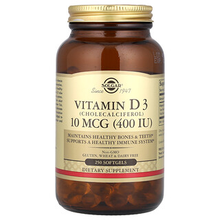 Solgar, Vitamín D3, 10 mcg (400 IU), 250 toboliek