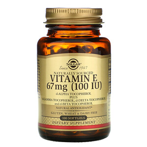 Отзывы о Солгар, Naturally Sourced Vitamin E, 67 mg (100 IU), 100 Softgels