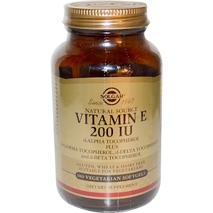 Solgar, Vitamin E, 200 IU, 100 Veg Softgels