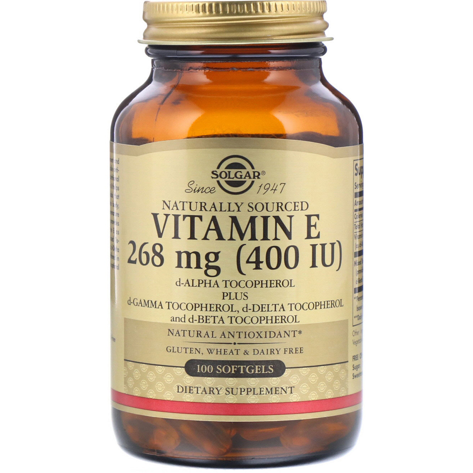 Solgar Naturally Sourced Vitamin E 268 Mg 400 Iu 100