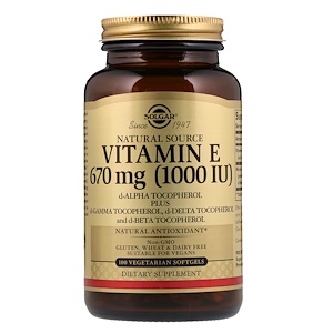 Отзывы о Солгар, Naturally Sourced Vitamin E, 670 mcg (1,000 IU), 100 Vegetarian Softgels