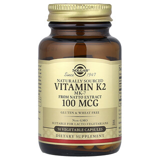 Solgar, Vitamine K2 van natuurlijke oorsprong, 50 plantaardige capsules