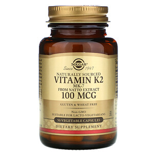 Отзывы о Солгар, Naturally Sourced Vitamin K2, 100 mcg, 50 Vegetable Capsules