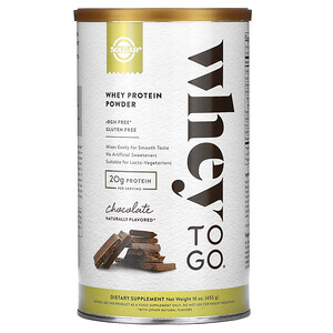Отзывы о Солгар, Whey To Go, Whey Protein Powder, Chocolate, 16 oz (455 g)