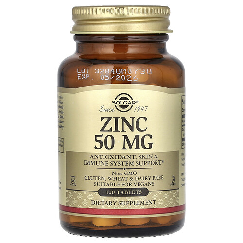 Solgar Zinc, 50 mg, 100 Tablets