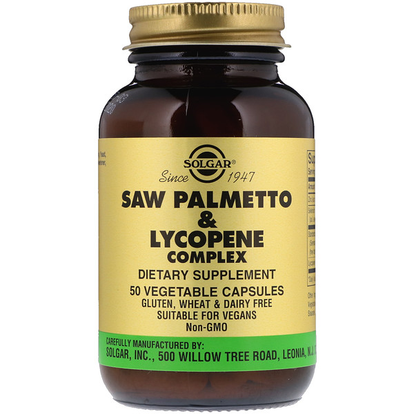 Solgar, Saw Palmetto & Lycopene Complex, 50 Vegetable Capsules iHerb