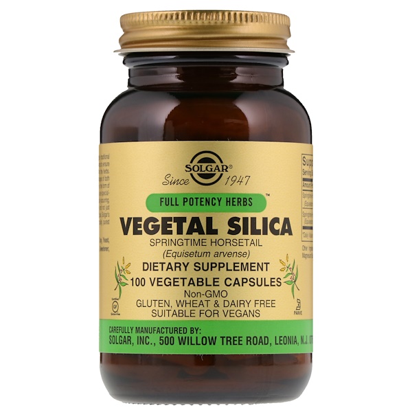 Solgar, Full Potency Herbs, Vegetal Silica, 100 Vegetable Capsules