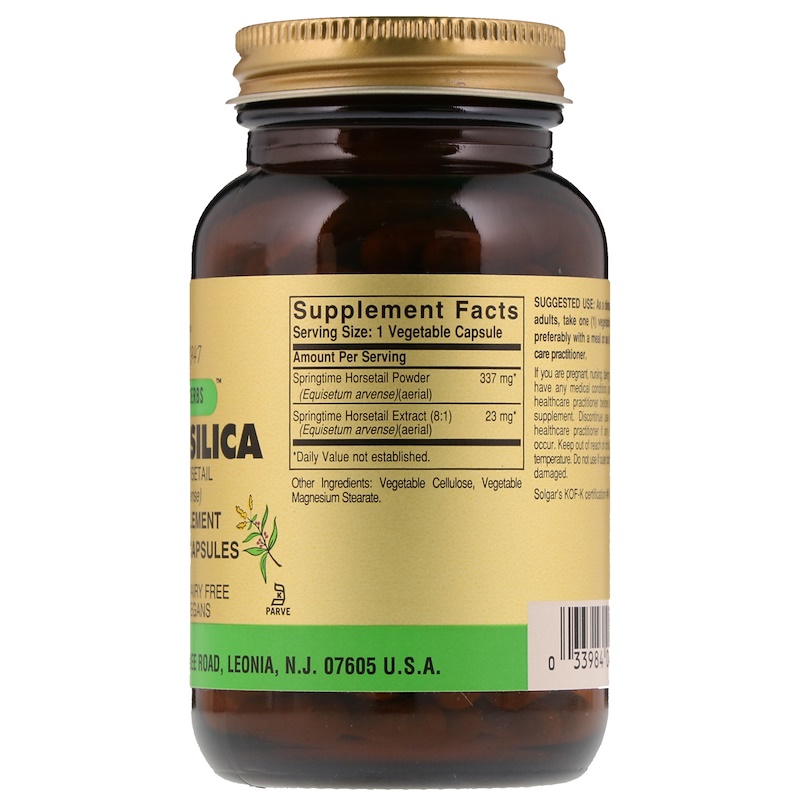 Solgar, Full Potency Herbs, Vegetal Silica, 100 Vegetable Capsules - iHerb