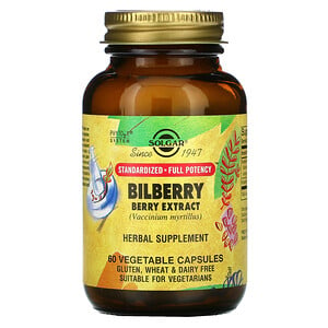 Отзывы о Солгар, Bilberry Berry Extract, 60 Vegetable Capsules