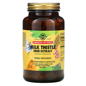 Отзывы о Солгар, Milk Thistle Herb Extract, 150 Vegetable Capsules