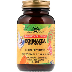 Отзывы о Солгар, Echinacea Herb Extract, 60 Vegetable Capsules