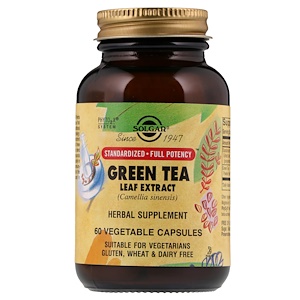 Солгар, Green Tea Leaf Extract, 60 Vegetable Capsules отзывы покупателей