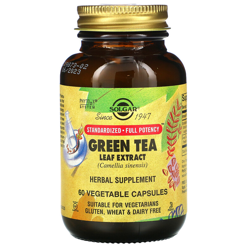 Solgar, Green Tea Leaf Extract, 60 Vegetable Capsules iHerb