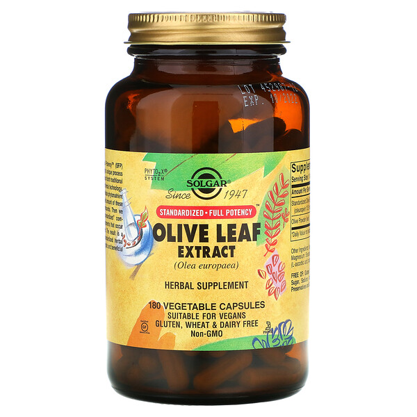 Solgar, Olive Leaf Extract, 180 Vegetable Capsules iHerb
