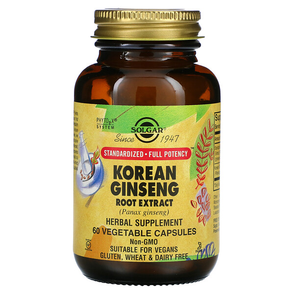 Korean Ginseng Root Extract, 60 Vegetable Capsules