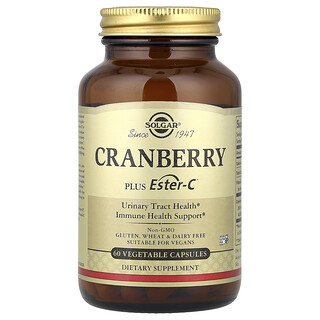 Solgar, Cranberry Plus Ester-C，60 粒素食胶囊