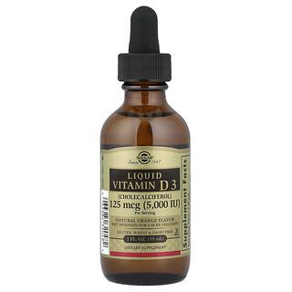 Solgar, Vitamina D3 líquida, Naranja natural, 59 ml (2 oz. líq.)