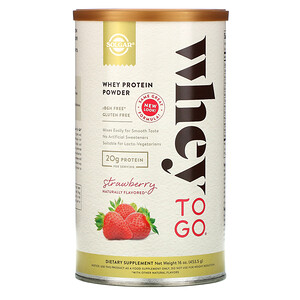 Отзывы о Солгар, Whey To Go, Whey Protein Powder, Strawberry, 16 oz (453.5 g)