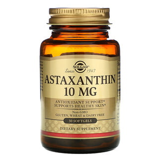 Solgar, Астаксантин, 10 мг, 30 мягких желатиновых капсул