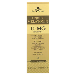 Solgar, Liquid Melatonin, Natural Black Cherry Flavor, 10 mg, 2 fl oz (59 ml)