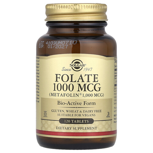 Solgar, Folat, 1.000 mcg, 120 Tabletten