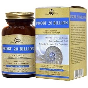 Solgar, Пробиотическая добавка Probi 20 Billion, 30  вегетарианских капсул