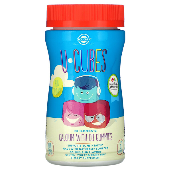 U-Cubes, Children's Calcium With D3, Pink Lemonade, Blueberry, Strawberry, 60 Gummies