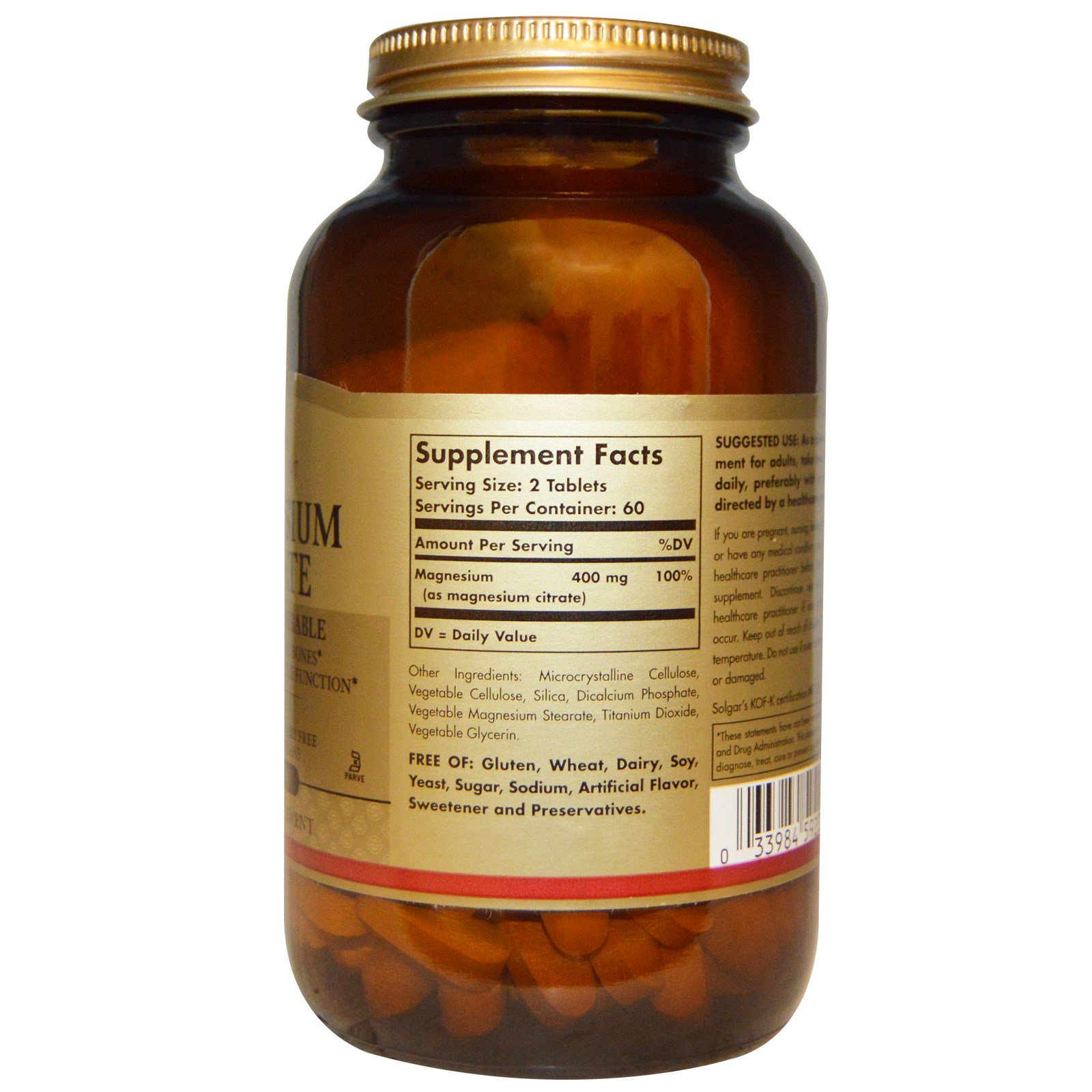 Solgar magnesium citrate таблетки