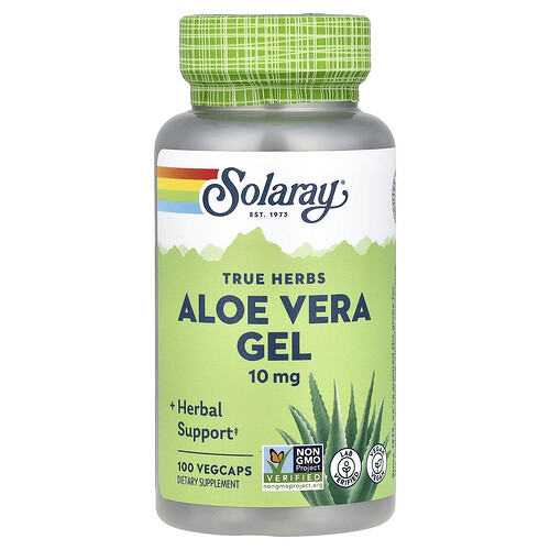 Solaray, True Herbs, Aloe Vera Gel, 10 mg, 100 VegCaps